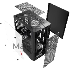 Корпус Bloody CC-124-BK, Mini-Tower, чёрный