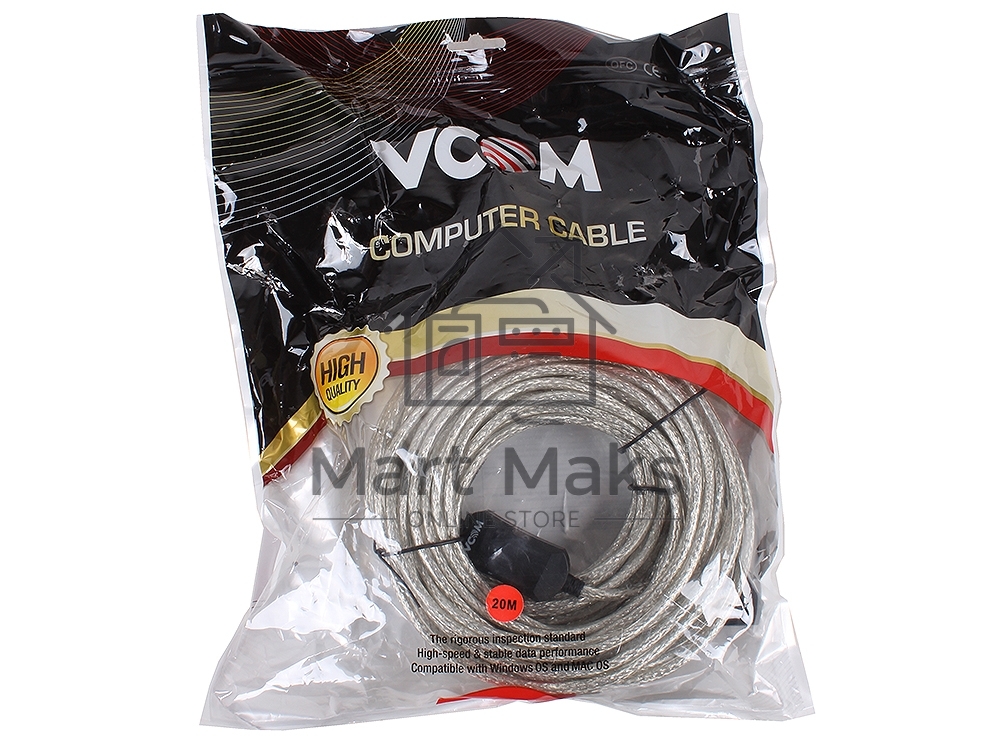 Кабель VCOM VUS7049-20M Кабель-адаптер USB2.0-repeater, удлинительный активный <Am-->Af> 20м