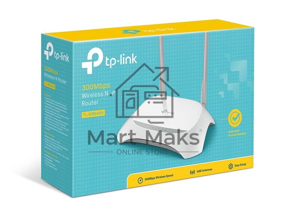 Роутер беспроводной TP-Link TL-WR840N N300 10/100BASE-TX белый