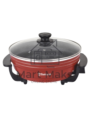 Электросковорода Sakura SA-7716R Master Chef 1800-2000Вт 32х9см кругл красн