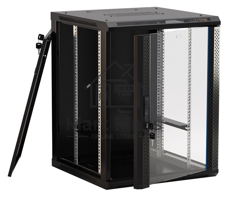 Шкаф настенный Hyperline TWB-0645-GP-RAL9004 19-дюймовый (19