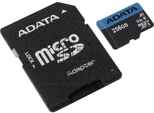 Флеш карта microSD 256GB ADATA microSDHC Class 10 UHS-I A1 100/25 MB/s (SD адаптер)