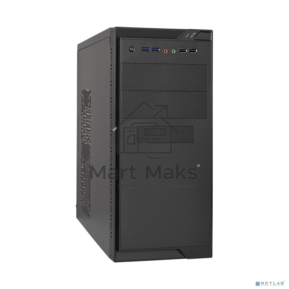 Компьютерный корпус Minitower ExeGate MA-372UX Black, mATX <UN350, 120mm> 2*USB+2*USB3.0, Audio