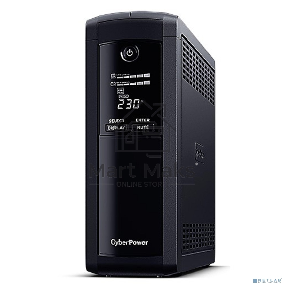 Источник бесперебойного питания UPS CyberPower VP1200ELCD Line-Interactive 1200VA/720W USB/RS-232/RJ11/45 (4 + 1 EURO)