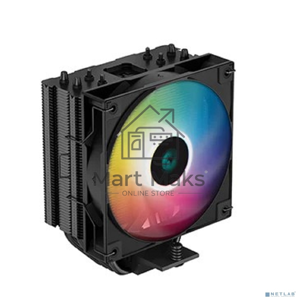 Кулер для процессора DEEPCOOL AG400 BK ARGB черный, 120 мм, алюминий/медь, 2000 об/мин, 31.6 дБ, 4 pin, 220 Вт, 150 мм