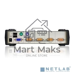 Переключатель ATEN CS84U(-AT) 4-портовый KVM-переключатель 1 user(HDB15(SVGA Female)+KBD(PS/2)+MOUSE(PS/2), KVM-порты: SPHD18(Female). В комплекте: кабели KVM (2L-5201P)-4шт. Не требует внешнего питания