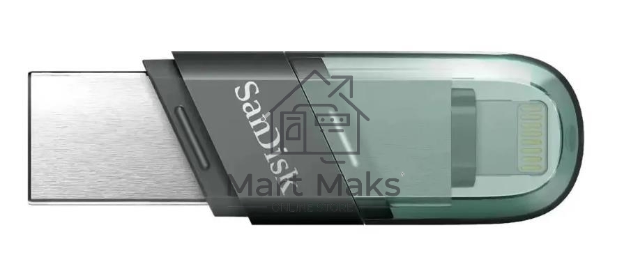 Флешка USB R/W R/W Sandisk 64Gb iXpand Flip SDIX90N-064G-GN6NN USB3.1 зеленый/серебристый