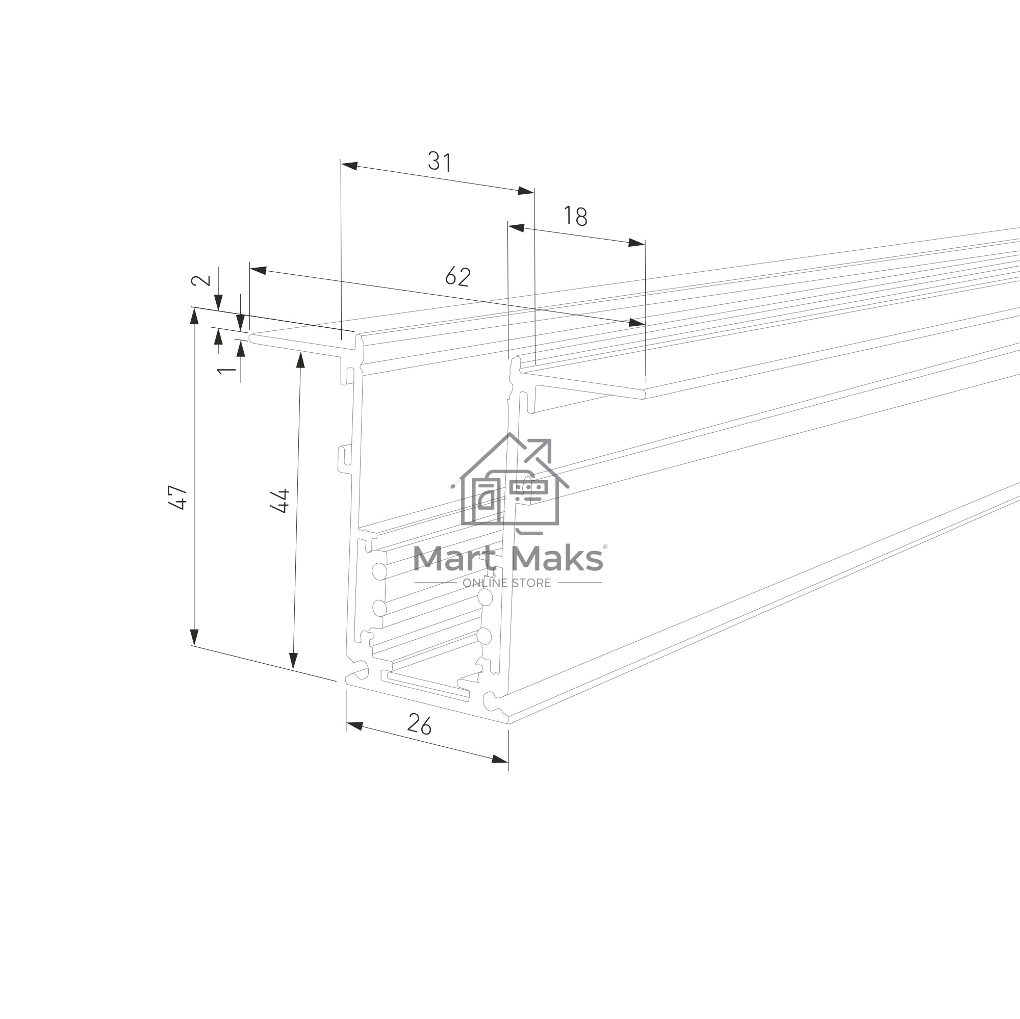 Slim Magnetic Шинопровод встраиваемый (черный) (2м) 85087/00