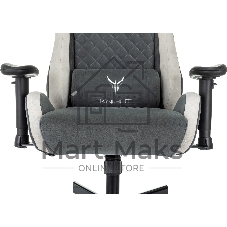 Кресло игровое Knight Regal Fabric серый/светло-серый иск.замша крестов. металл
