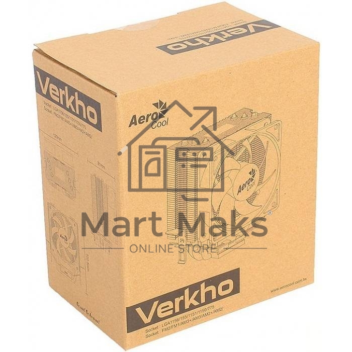 Кулер для процессора AeroCool / Formula Verkho 2 Plus серебристый, 120 мм, алюминий/медь, 2000 об/мин, 26.7 дБ, 4 pin, 115 Вт, 140 мм