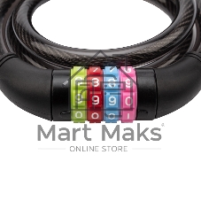 Тросовый кодовый замок взломостойкий для велосипедов и колясок Четыре сезона 65 см черный 79-0266