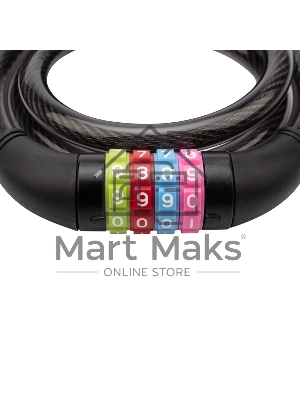 Тросовый кодовый замок взломостойкий для велосипедов и колясок Четыре сезона 65 см черный 79-0266