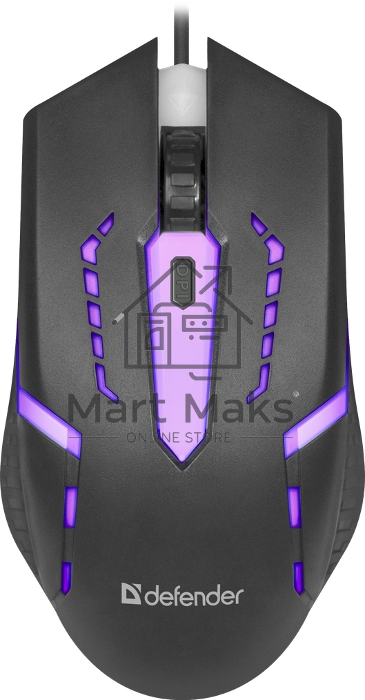 Мышь проводная Defender Hit MB-601 черный, 1200 dpi, USB, кнопки - 4