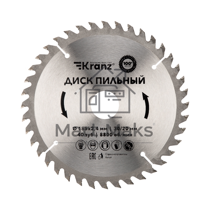 Диск пильный 185 мм х 40 зуб х 30/20 мм Kranz