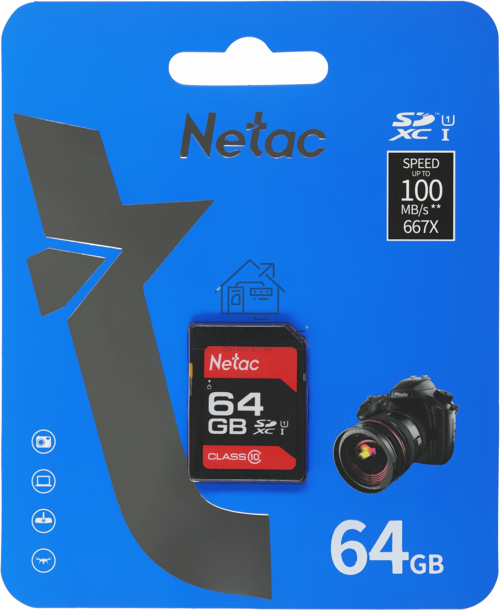 Флеш карта SDHC 64GB Netac Class 10 UHS-I U1 P600 NT02P600STN-064G-R