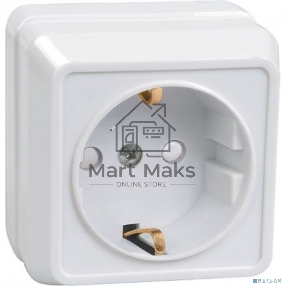 Розетка 1-м ОП Октава 16А РСш20-3-ОБ защ. шторки с заземл. IP20 белый ИЭК ERO14-K01-16-DC