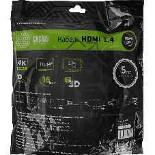 Кабель аудио-видео Cactus CS-HDMI.1.4-7 HDMI (m)/HDMI (m) 7м. позолоченные контакты черный
