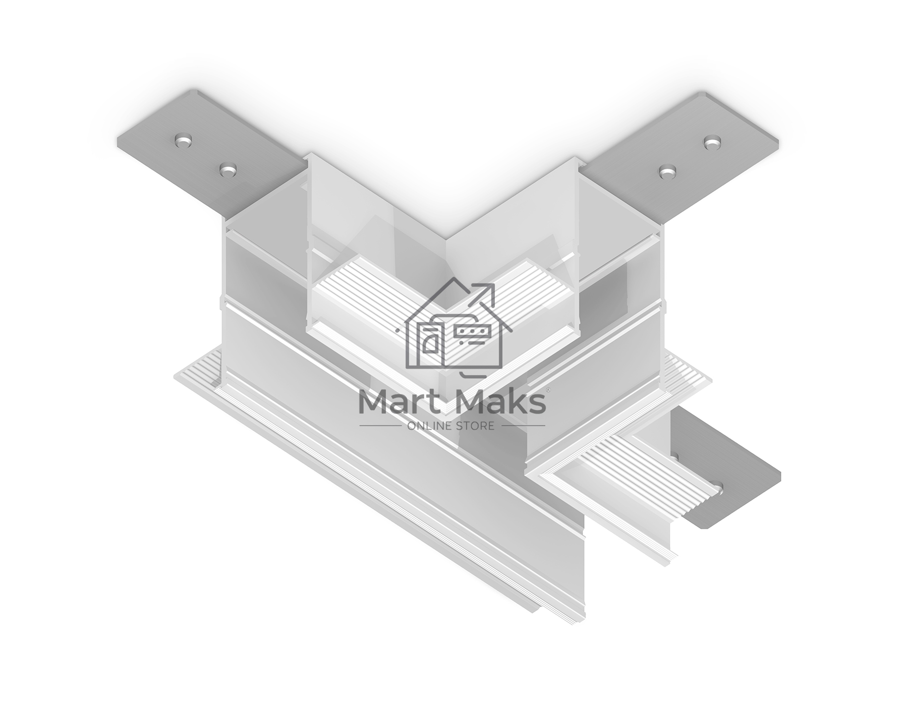 GL1041 WH белый коннектор T-образный для встраиваемого шинопровода Magnetic 220V 110*80*47