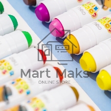 Гелевые мелки Deli EC224-12 Color Kids, круглые, 12 цветов (12шт) длина 80мм, диаметр 15мм