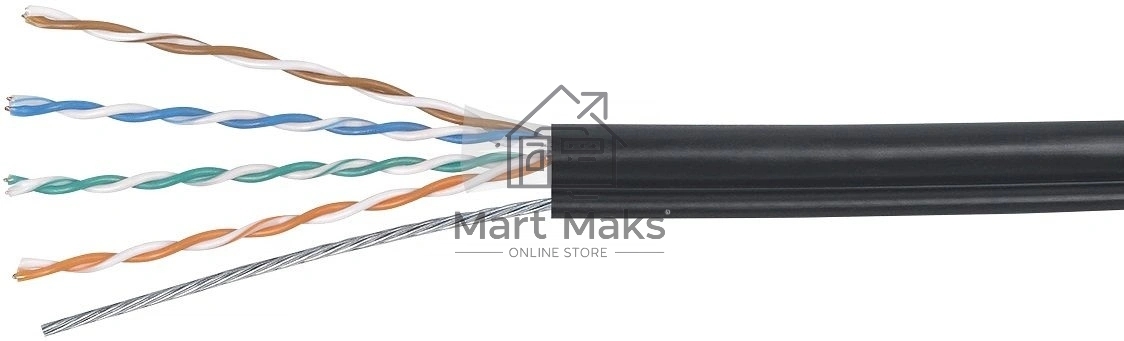 Кабель информационный Cabeus UTP-4P-Cat.5e-SOLID-OUT-PE-UV-100 кат.5E U/UTP 4 пары PE внешний 100м черный