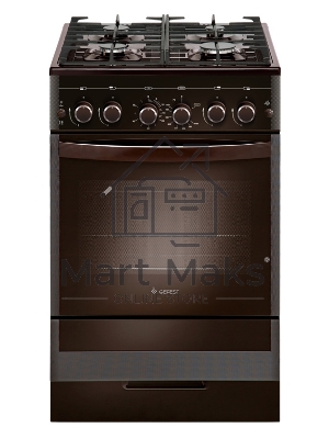 Плита комбинированная Gefest ПГЭ 5502-02 0045 коричневый, конфорок 4 газовых, духовка 55 л, 50 см x 85 см x 58.5 см