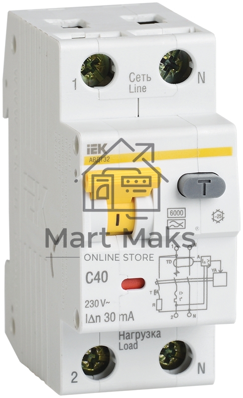 Выключатель автоматический дифференциального тока Iek MAD22-5-040-C-100 АВДТ 32 C40 100мА