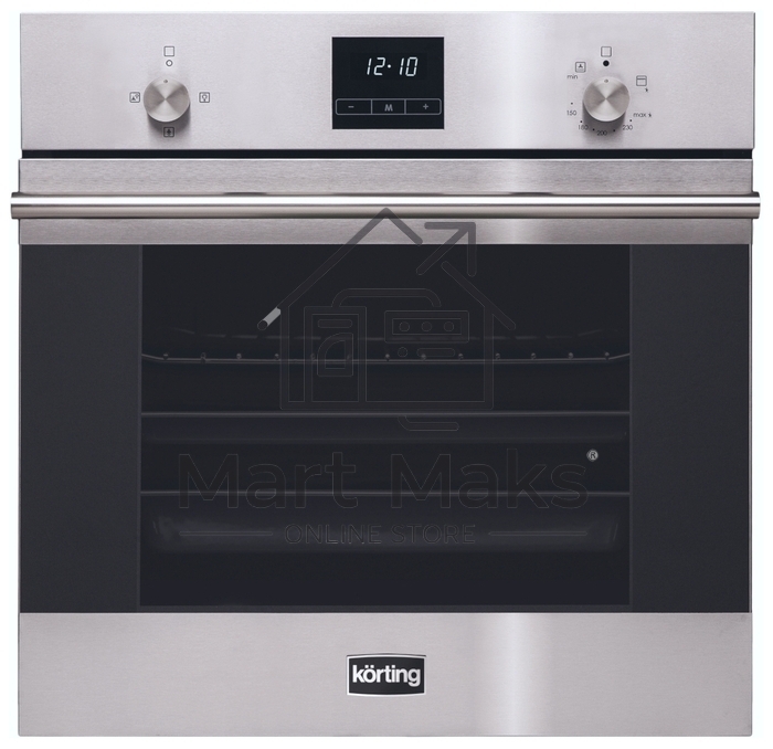 Встраиваемая газовая духовка Korting OGG 771 CFX / 59.7 х 59.6 x 56.5, газовый гриль, конвекция, дисплей Cold White с сенсорным управлением, газ-контроль, электроподжиг, телескопические направляющие на 1 уровне, нержавеющая сталь