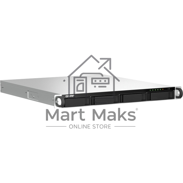 Сетевое хранилище SMB QNAP TS-464U-8G NAS 4 HDD trays, rackmount 1U, 1 PSU. 4-core Intel Celeron N5105/N5095 2.0-2.9 GHz, 8 GB RAM MAX, 2x2.5GbE, 2xUSB 3.2 Gen 2 (10Gbps), 2xUSB 2.0, 1xHDMI, PCIe Gen 3 x2, W/o rail kit RAIL-B02