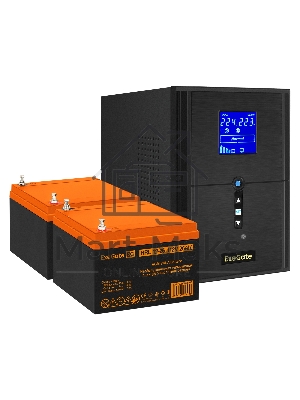 Комплект Источник бесперебойного питания EX295989RUS + батарея 26Aч EX285663RUS 2шт (инвертор, синус, для котла) ExeGate SineTower SZ-2000.LCD.AVR.3SH.1C13.USB 2000VA/1600W, чистый синусоида, LCD дисплей, AVR, 3*Schuko+1*C13, USB, линейно-интерактивный, ч