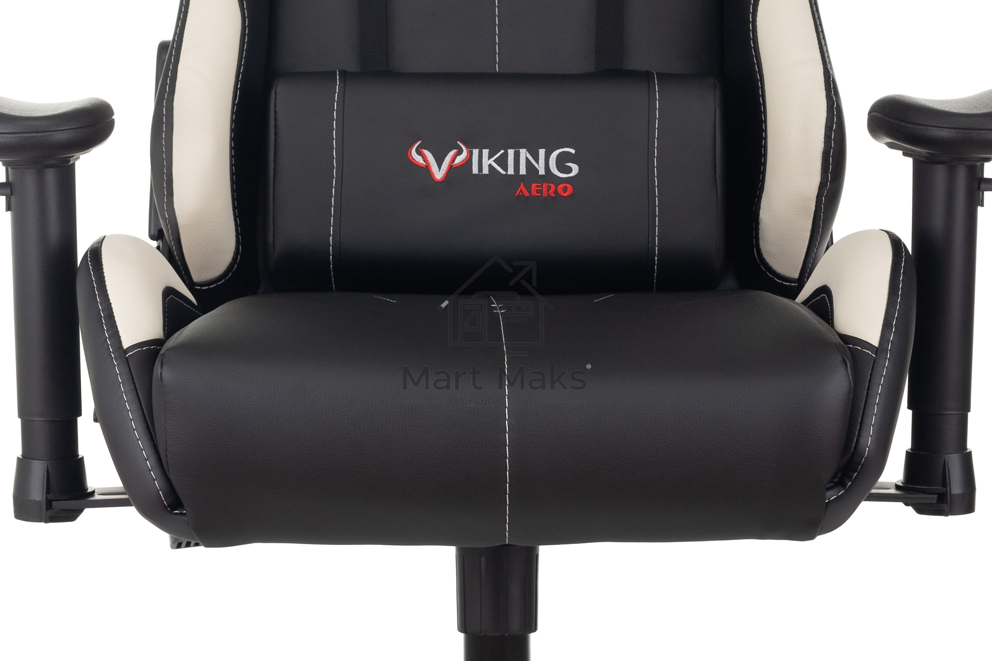 Кресло игровое Бюрократ VIKING 5 AERO WHITE черный/белый искусственная кожа