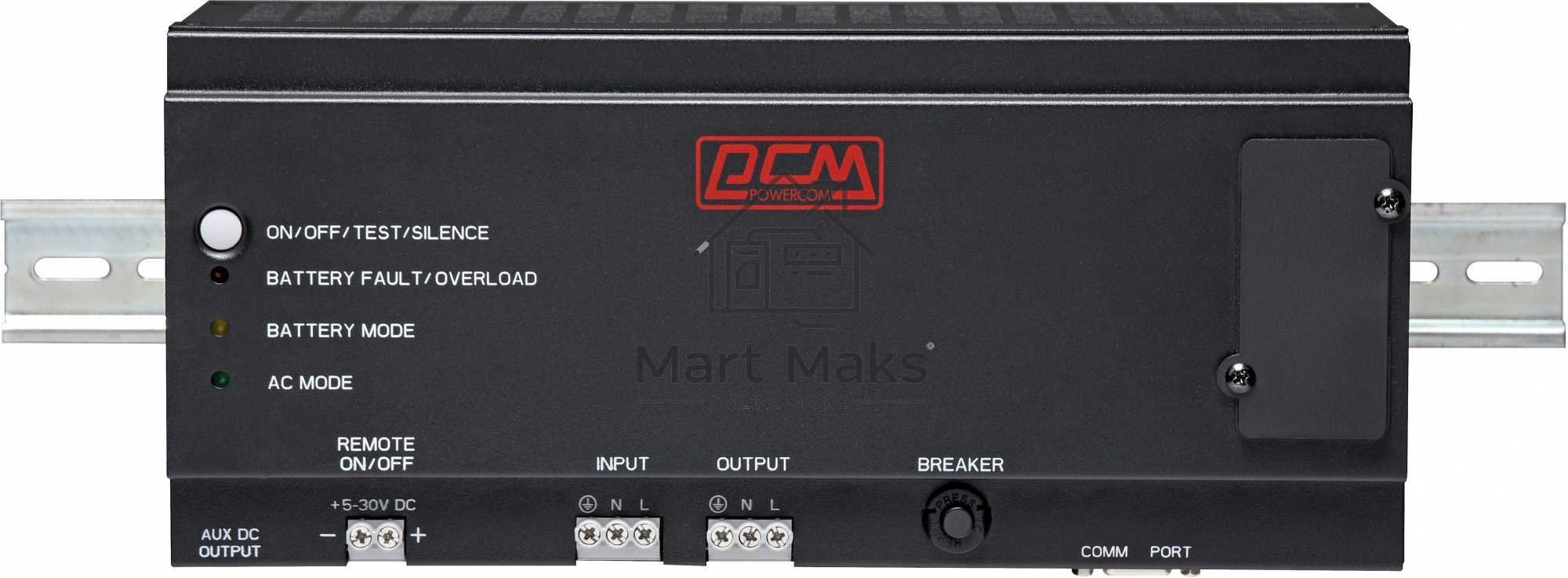 Источник бесперебойного питания Powercom DRU 500VA/300W, DIN Rail, 230V, RS-232, 2 year warranty (1114005)