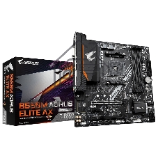 Материнская плата GIGABYTE B550M AORUS ELITE AX, AM4, AMD B550, 4xDDR4, 4xSATA, 2xM.2, 1xPCIe 4.0 x16, DVI-D, HDMI, 1x1Gb LAN, 3x3.5 мм, 7.1, microATX