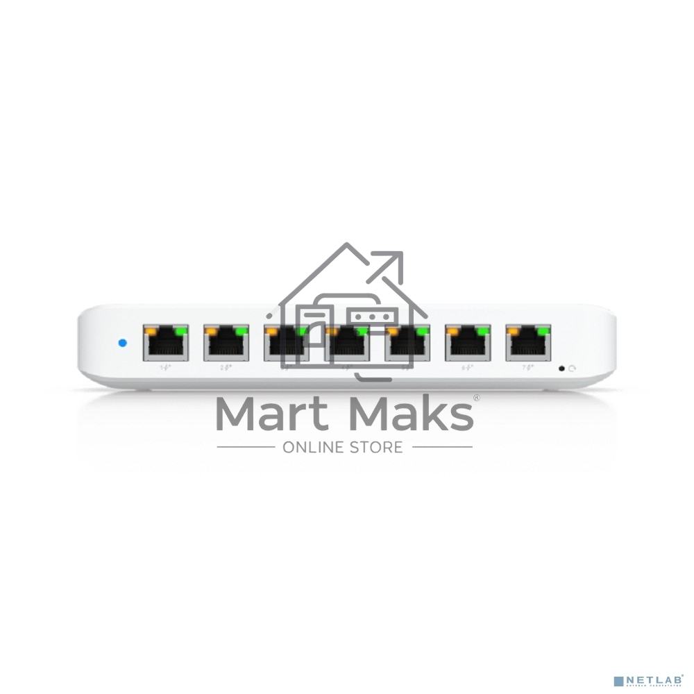 Коммутатор Ubiquiti UniFi Switch Ultra 60W PoE-коммутатор, 8х 1G RJ45, раздача 52 Вт