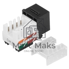 Модуль информационный Lanmaster UTP (TWT-OK45UTP/6-BK) Keystone RJ45 кат.6 черный