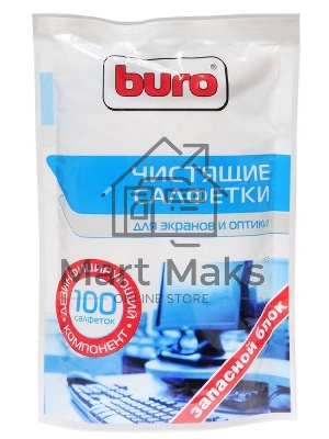 Салфетки Buro BU-Zscreen для экранов мониторов/плазменных/ЖК телевизоров/ноутбуков мягкая упаковка 100шт влажных