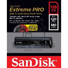 Флешка USB R/W 128 Gb SanDisk CZ880 Cruzer Extreme Pro, USB 3.1, Металлич., черный