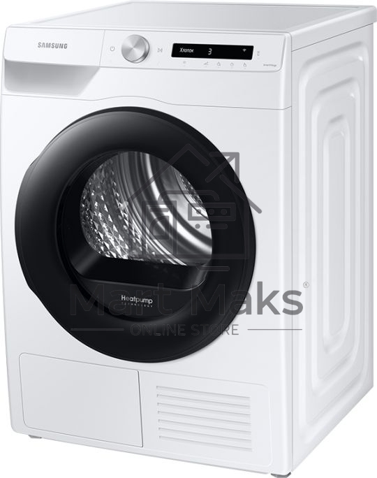 Сушильная машина Samsung DV90T5240AW/LP белый, 9 кг, сушка - тепловой насос, программ - 14, 60 x 85 x 65 см