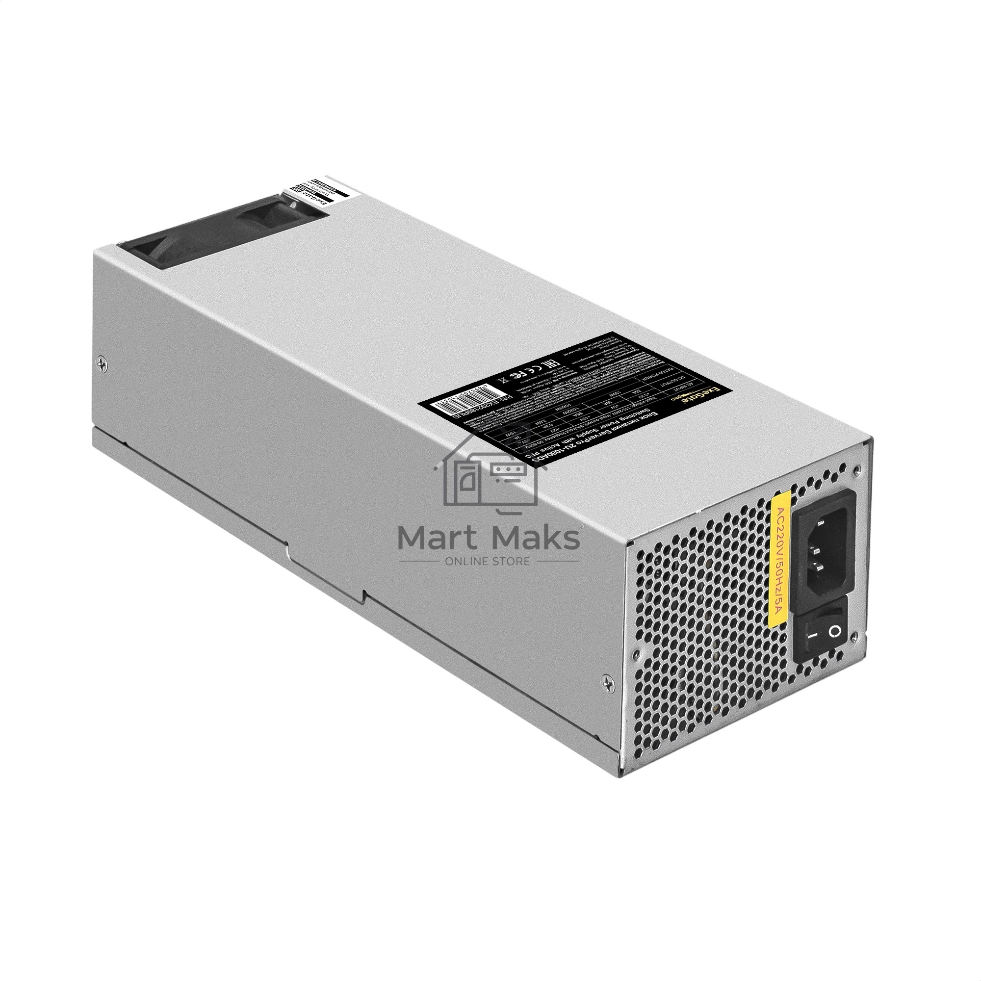 Серверный блок питания 1080W ExeGate EX292189RUS ServerPRO-2U-1080ADS (2U, APFC, КПД 87% (80 PLUS Silver), 6cm ball bearing fan, 24pin, 2x(4+4)pin, 2x8pin, 6xSATA, 4xIDE)