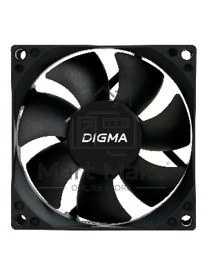 Вентилятор для корпуса Digma DFAN-80 черный, 80 мм, 1800 об/мин, 23 дБ, 4 pin