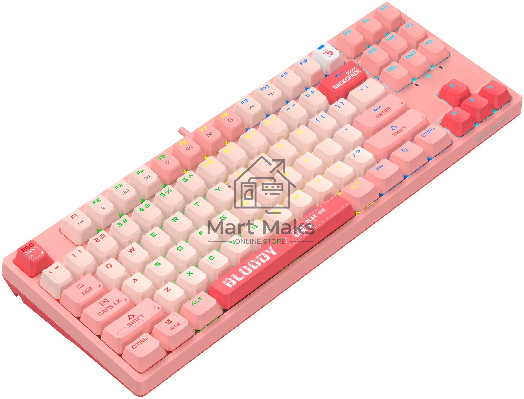 Клавиатура A4Tech Bloody S87 Energy (S87 USB ENERGY PINK) проводная USB розовый