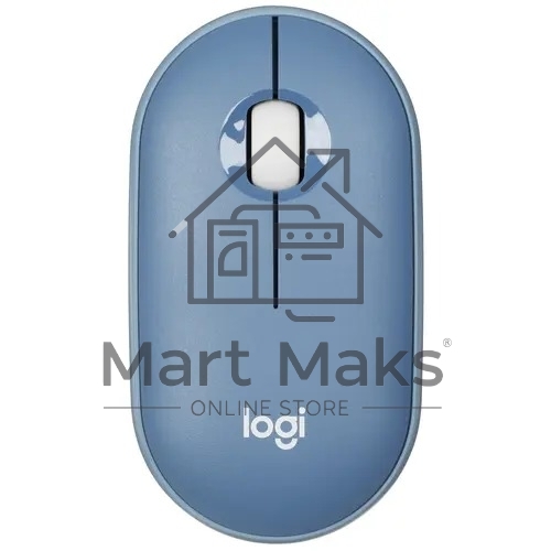 Мышь беспроводная Logitech Pebble M350 синий, 1000 dpi, радиоканал, Bluetooth, USB, кнопки - 3
