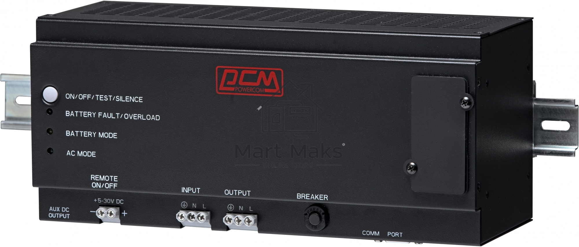 Источник бесперебойного питания Powercom DRU 500VA/300W, DIN Rail, 230V, RS-232, 2 year warranty (1114005)