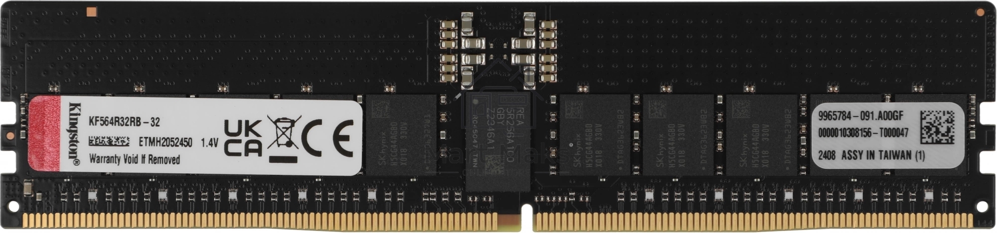 Оперативная память Kingston Fury Renegade Pro, DDR5, 32GB (1x32GB), 6400MHz, CL32, ECC, RDIMM