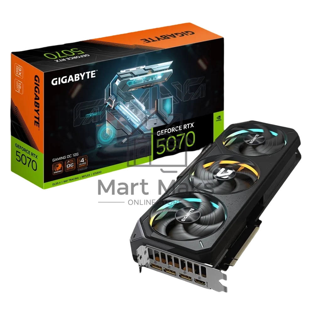 Видеокарта Gigabyte PCI-E GV-N5070GAMING OC-12GD 1.0 NVIDIA GeForce RTX 5070 12Gb 192bit GDDR7 2805/28000 HDMIx1 DPx3 HDCP Ret