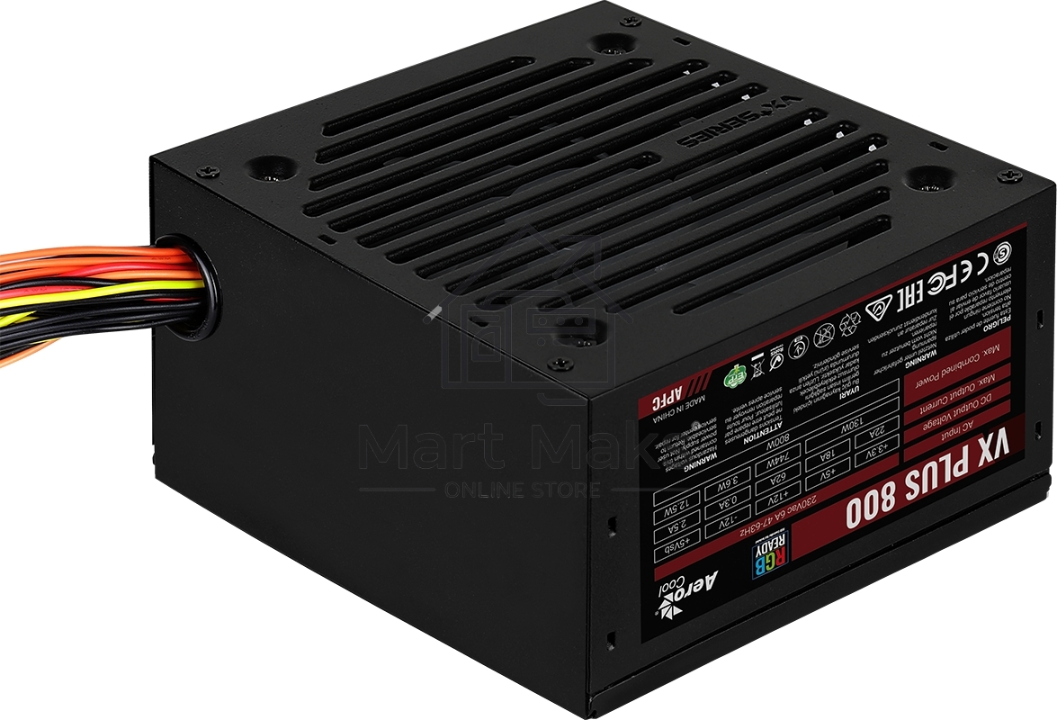 Блок питания Aerocool / Formula VX PLUS 800 RGB, 800Вт, 120мм, черный