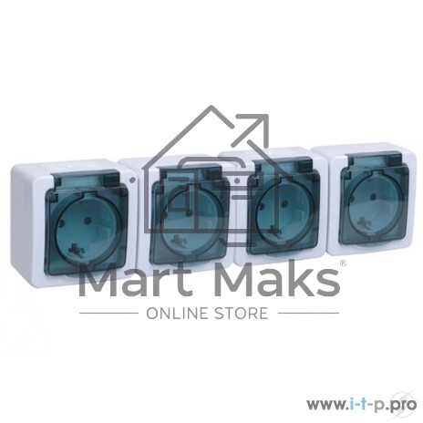 Розетка Iek ERMP42-K03-16-54-EC РСб24-3-ГПБд роз 4м с з/к о/у IP54 (дымчатый) ГЕРМЕС PLUS
