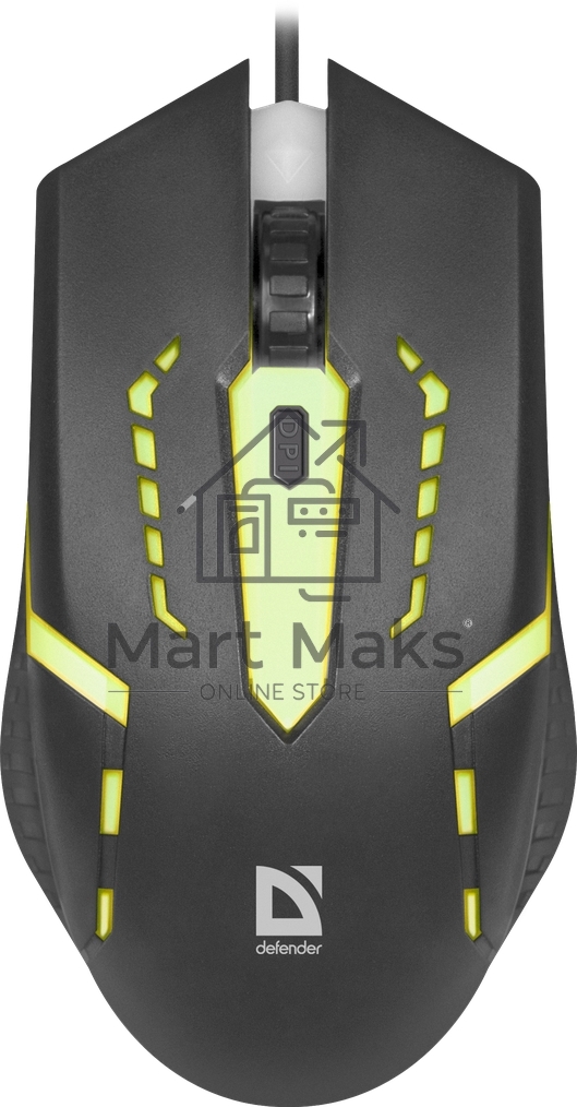 Мышь проводная Defender Hit MB-601 черный, 1200 dpi, USB, кнопки - 4