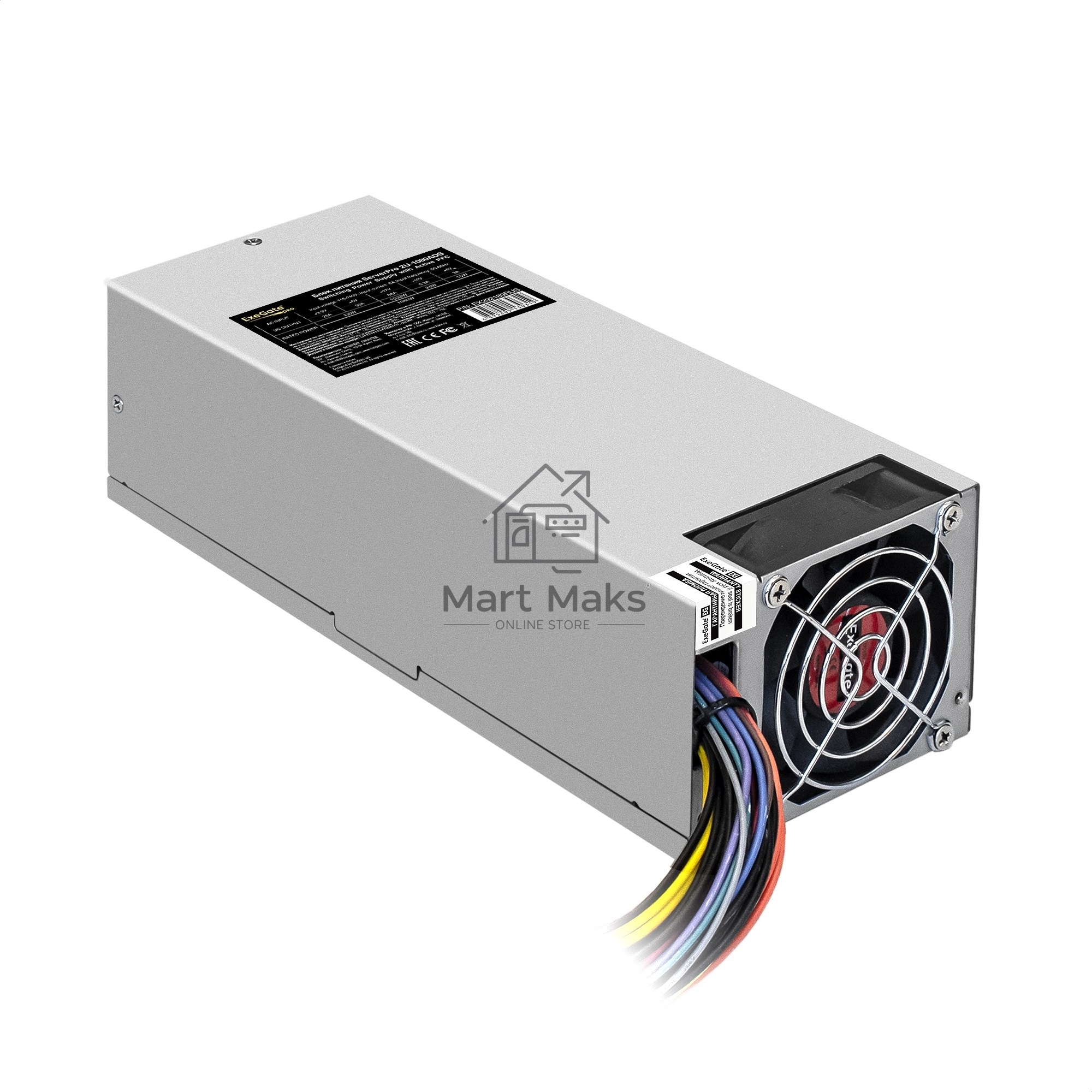 Серверный блок питания 1080W ExeGate EX292189RUS ServerPRO-2U-1080ADS (2U, APFC, КПД 87% (80 PLUS Silver), 6cm ball bearing fan, 24pin, 2x(4+4)pin, 2x8pin, 6xSATA, 4xIDE)