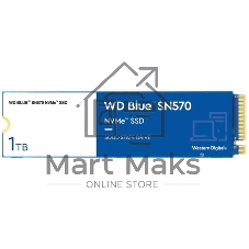 Накопитель SSD Western Digital WD Blue SN570 WDS100T3B0C 1ТБ M2.2280 NVMe PCIe Gen3 8Gb/s