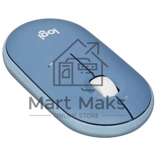 Мышь беспроводная Logitech Pebble M350 синий, 1000 dpi, радиоканал, Bluetooth, USB, кнопки - 3